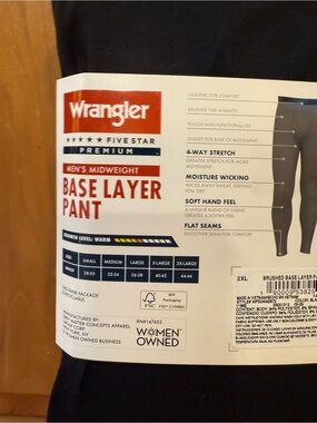 Wrangler Men’s Base Layer Pant - Black